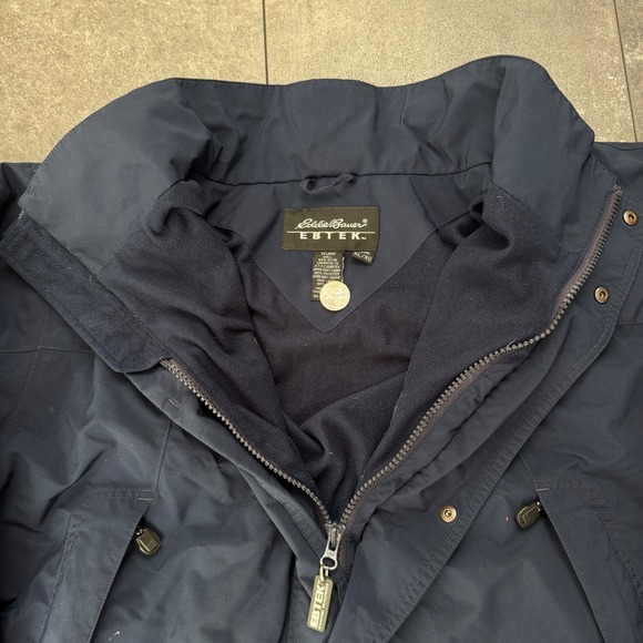 Eddie Bauer EBTEK Gore-Tex Men's Navy Blue Windbreaker Zip Outdoors Jacket XL - Picture 2 of 8